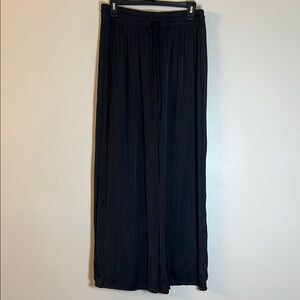 Joie Women's Black Lightweight Polyester Wide Leg Pants Large